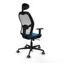 PIQUERAS Y CRESPO Silla de oficina Jorquera con mecanismo sincro, azul claro y blanco