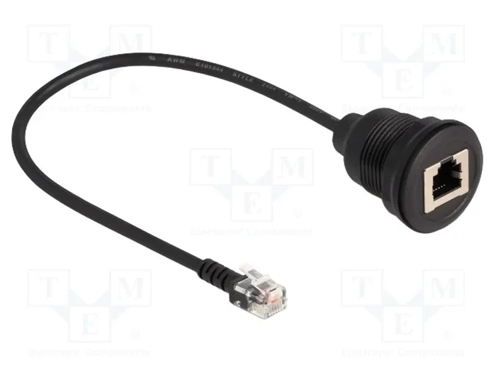 DeLOCK Cable RJ12 macho a RJ12 hembra para instalación 30 cm negro DeLOCK Cable RJ12 macho a RJ12 hembra para instalación 30 cm negro