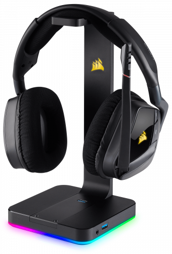 Corsair ST100 RGB Soporte para Auriculares Gaming Premium con Sonido Envolvente 7.1 e Iluminación RGB Personalizable de Aluminio