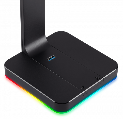Corsair ST100 RGB Soporte para Auriculares Gaming Premium con Sonido Envolvente 7.1 e Iluminación RGB Personalizable de Aluminio