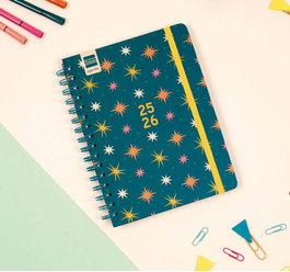 Finocam Agenda Escolar 2025-2026 Curso Cosmo 4º Semana Vista Horizontal Stars+ 537050126 155x212 mm