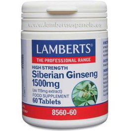 LAMBERTS Ginseng Siberiano 1.500Mg. 60Comprimidos - Adaptógeno para Estrés y Fatiga, Vegano