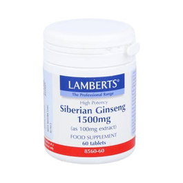 LAMBERTS Ginseng Siberiano 1.500Mg. 60Comprimidos - Adaptógeno para Estrés y Fatiga, Vegano
