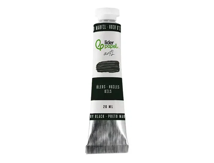 Liderpapel Pintura al Oleo Tubo de Aluminio 20 ml Negro