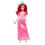 Mattel HLX34 Muñeca Ariel Disney La Sirenita de moda articulada con vestido rosa, pelo largo y accesorios para peinar