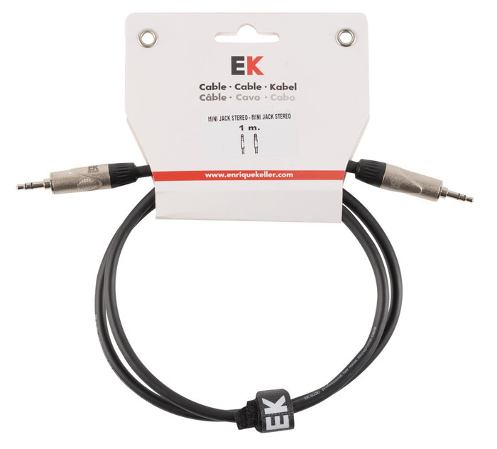 Cable Ek Audio Mini Jack Stereo - Mini Jack Stereo Metálico 1 m Cable Ek Audio Mini Jack Stereo - Mini Jack Stereo Metálico 1 m