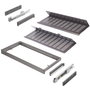 Emuca Kit de cajón zapatero extraíble para armarios Quartz, regulable, módulo 900mm, Acero, aluminio y plástico, Titanio