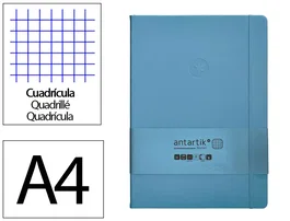 Antartik Cuaderno A4 Tapa Dura Hojas Cuadriculadas Azul Claro 100 Hojas 80gr FSC