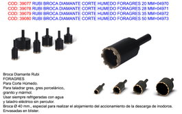 RUBI Broca Diamante Corte Húmedo 28 mm