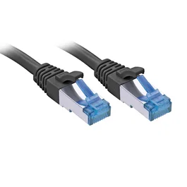 Lindy 47411 Cable de red Cat6a S/FTP Negro 0,5 m