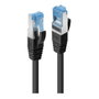 Lindy 47411 Cable de red Cat6a S/FTP Negro 0,5 m