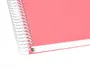 Antartik Cuaderno espiral micro A4 forrado 120 hojas 90gr liso 5 bandas color coral