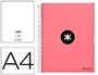 Antartik Cuaderno espiral micro A4 forrado 120 hojas 90gr liso 5 bandas color coral