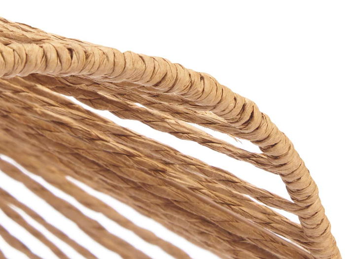 Giftdecor Lámpara de Techo Vuelo Cuerda 35 cm, Metal y Papel, Color Negro/Marrón, para Bombilla E27 (No Incluida) (Set de 6)