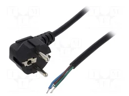 AKYGA Cable de alimentación H03VV-F 3x0,5mm2 CEE 7/7 1,5m