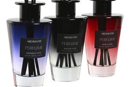 DKD Home Decor Ambientador Mikado Moderno Negro Azul Petroleo Rosé Cristal 200 ml 7 x 13 x 7 cm (3 Unidades)