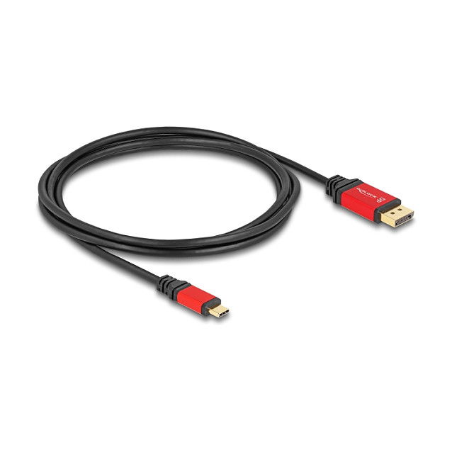 Delock 91031 Cable USB-C a DisplayPort DP Alt Mode, 8K 30 Hz, HDR10, 2 m, Color Rojo Delock 91031 Cable USB-C a DisplayPort DP Alt Mode, 8K 30 Hz, HDR10, 2 m, Color Rojo