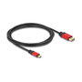DeLOCK Cable USB Type-C a DisplayPort 8K 30Hz HDR 2m Rojo