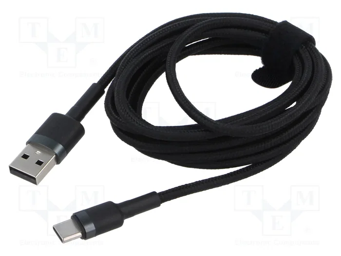 Baseus Cafule Cable USB a USB-C 2A 2m gris y negro Baseus Cafule Cable USB a USB-C 2A 2m gris y negro