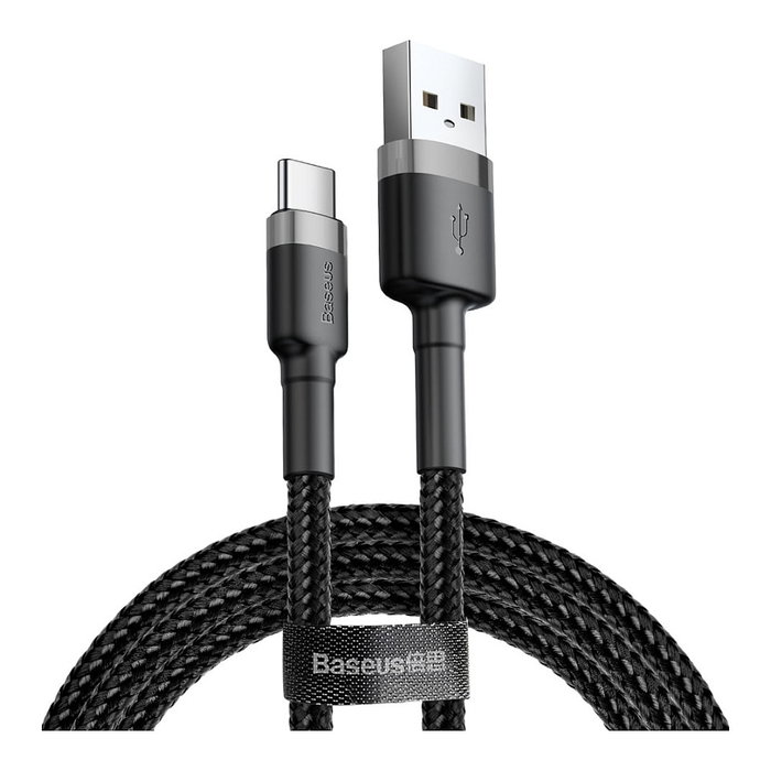 Baseus CATKLF-CG1 Cable USB Type A a Type C de 2 m (Negro, Gris) Baseus CATKLF-CG1 Cable USB Type A a Type C de 2 m (Negro, Gris)