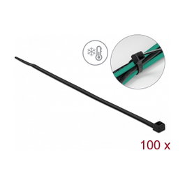 DeLOCK Brida para cables resistente al frío 380 x 4,8 mm negra, 100 piezas
