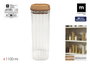 Inde Tarro Boro Silicato Térmico / Acacia Cuadrado 1100 ml para Almacenamiento La Mediterran (12 Unidades)