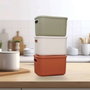 Aberto Design 241762 Set de 3 Cajas de Almacenaje Verde Claro, Rojo Teja y Crema 6.2L Plástico 18x25x16cm