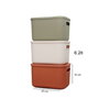 Aberto Design 241762 Set de 3 Cajas de Almacenaje Verde Claro, Rojo Teja y Crema 6.2L Plástico 18x25x16cm