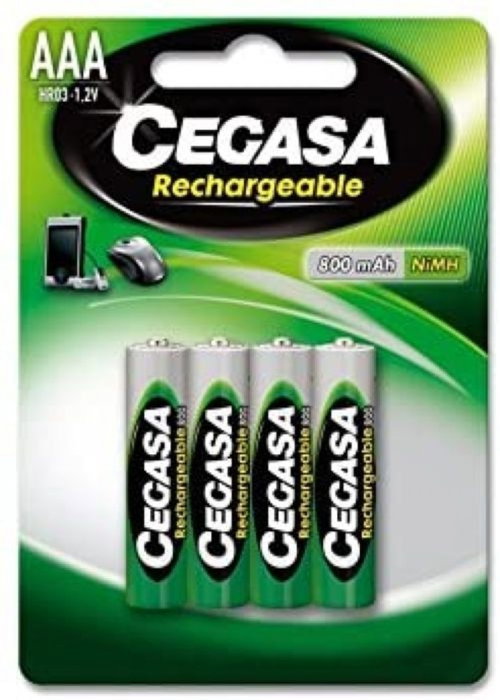 Cegasa Pilas Recargables HR03 800 mAh 1,2 V (Pack de 4)