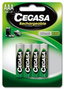 Cegasa Pilas Recargables HR03 800 mAh 1,2 V (Pack de 4)