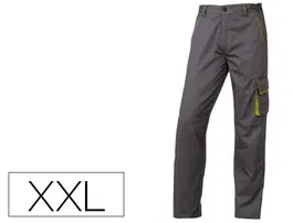 Deltaplus Pantalón de Trabajo Panostyle Gris Verde Talla XXL Cintura Ajustable 5 Bolsillos
