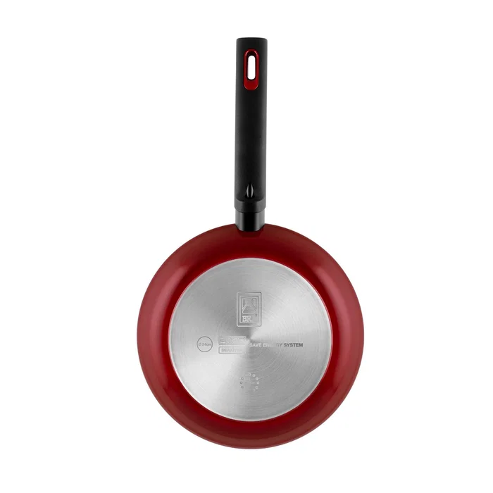 BRA Next A122122 Sartén 22 cm Aluminio Fundido, Antiadherente Libre de PFOA, Apta para Inducción y Lavavajillas - Negro/Rojo