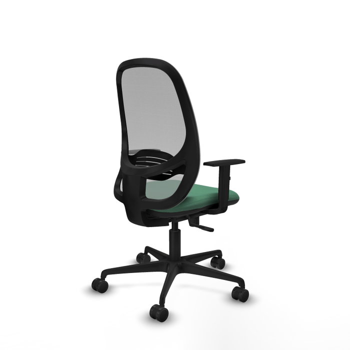 PIQUERAS Y CRESPO Silla de oficina Cilanco con mecanismo Sincro, Verde esmeralda y Gris