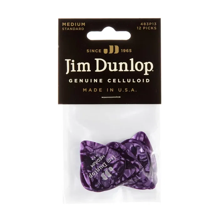 DUNLOP Pack 12 Púas Genuine Celluloid Classic Abalon - Medium