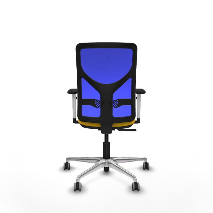 PIQUERAS Y CRESPO Silla de oficina Motilla con mecanismo Sincro, asiento amarillo y respaldo azul PIQUERAS Y CRESPO Silla de oficina Motilla con mecanismo Sincro, asiento amarillo y respaldo azul