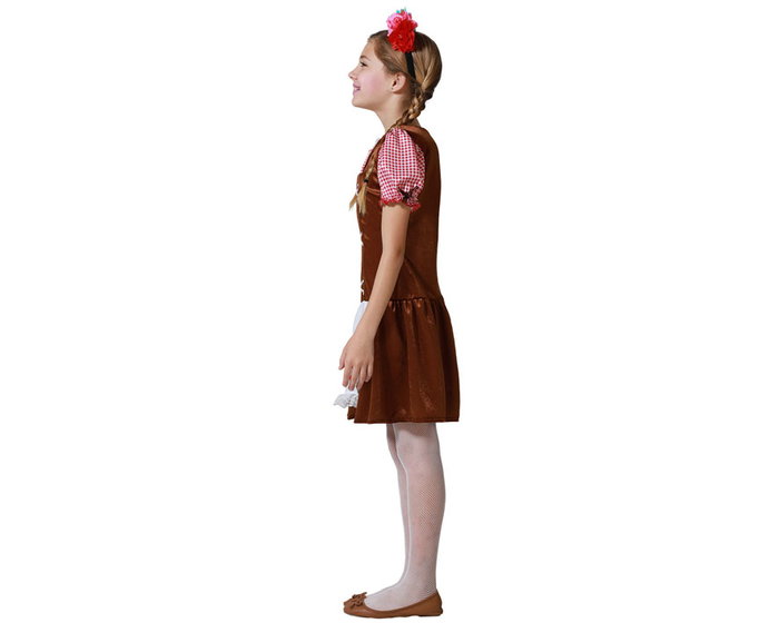Disfraz de Niña Alemana Tradicional Marrón - Talla 7-9 Años para Carnaval y Fiestas Infantiles - Vestido de Poliéster Disfraz de Niña Alemana Tradicional Marrón - Talla 7-9 Años para Carnaval y Fiestas Infantiles - Vestido de Poliéster