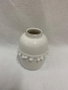 DKD Home Decor Jarrón de Gres con Pompon Blanco 10,3x10,3x14,5 cm