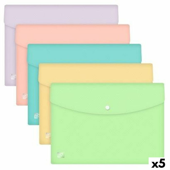 Oxford Sobres con Broche Urban A4 Plástico Rígido con Surtido Pastel