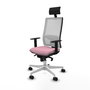 PIQUERAS Y CRESPO Silla de oficina Horna Rosa con Malla Blanca