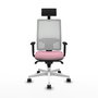 PIQUERAS Y CRESPO Silla de oficina Horna Rosa con Malla Blanca