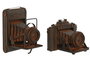 DKD Home Decor Decoración Metal Cámara de Fotos Surtido de 2 Piezas Bronce