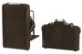 DKD Home Decor Decoración Metal Cámara de Fotos Surtido de 2 Piezas Bronce