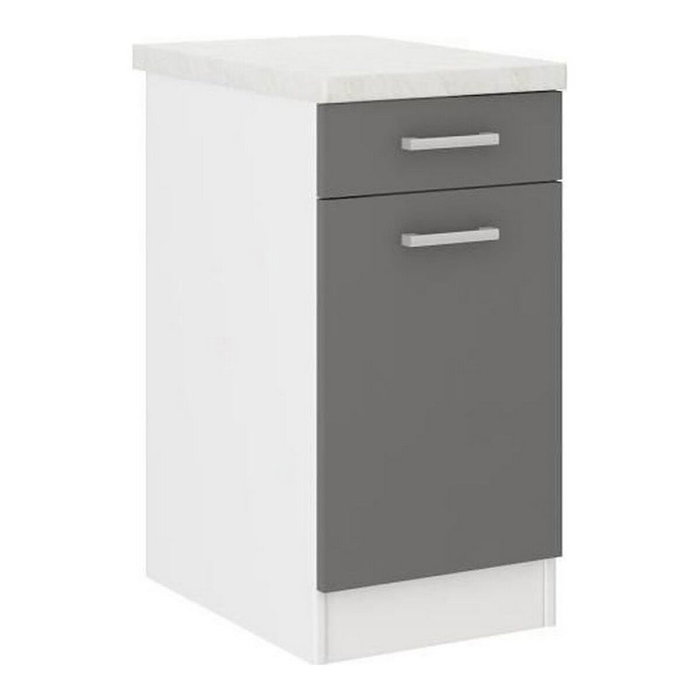 Ultra Mueble bajo de cocina L 40 cm con encimera incluida - Gris