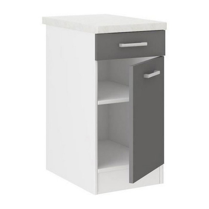 Ultra Mueble bajo de cocina L 40 cm con encimera incluida - Gris
