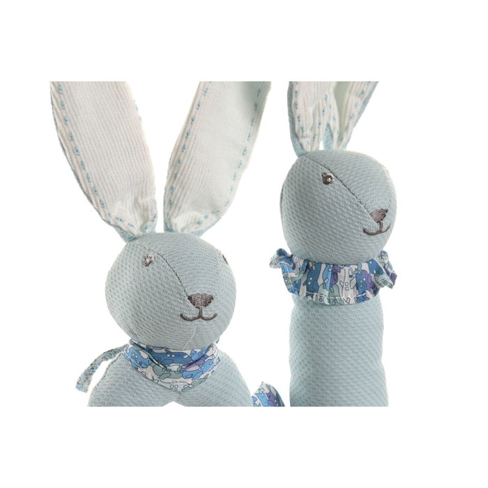 DKD Home Decor Set de 4 Peluches Rosa y Azul