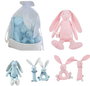 DKD Home Decor Set de 4 Peluches Rosa y Azul