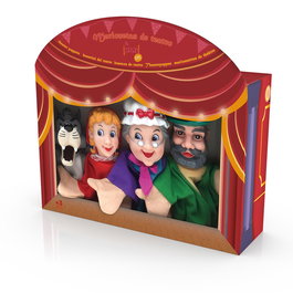 Tachan Set de 4 Marionetas Caperucita Roja con Teatro Incluido para Niños +3 Años