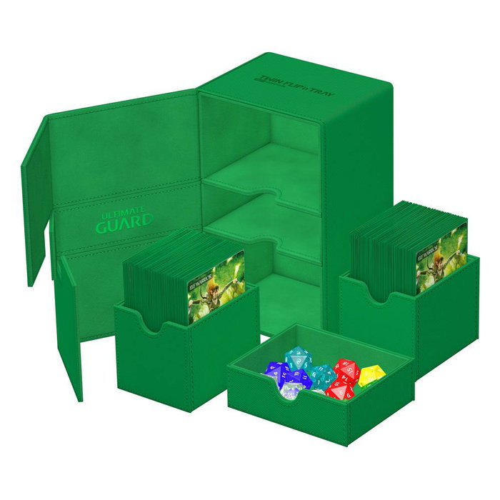 Ultimate Guard Twin Flip'n'Tray 160+ Xenoskin - Green Ultimate Guard Twin Flip'n'Tray 160+ Xenoskin - Green