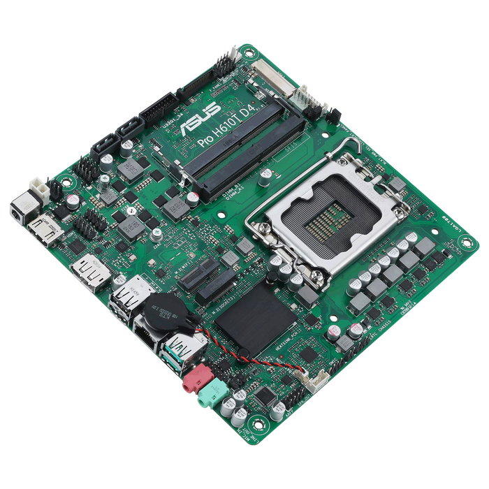 ASUS Pro H610T-CSM Thin Mini ITX - Placa Base Intel LGA 1700 - Chipset H610 - Compatible Intel Core i3/i5/i7/i9, Celeron, Pentium - DDR4 SO-DIMM hasta 64 GB - HDD/SSD SATA III, M.2