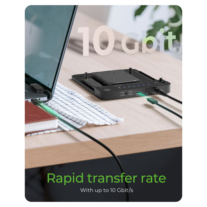 ICY BOX IB-2913MCL-C31 Docking Station para 2x M.2 NVMe/SATA SSD y 3.5"/2.5" HDD/SSD, USB-C 3.2